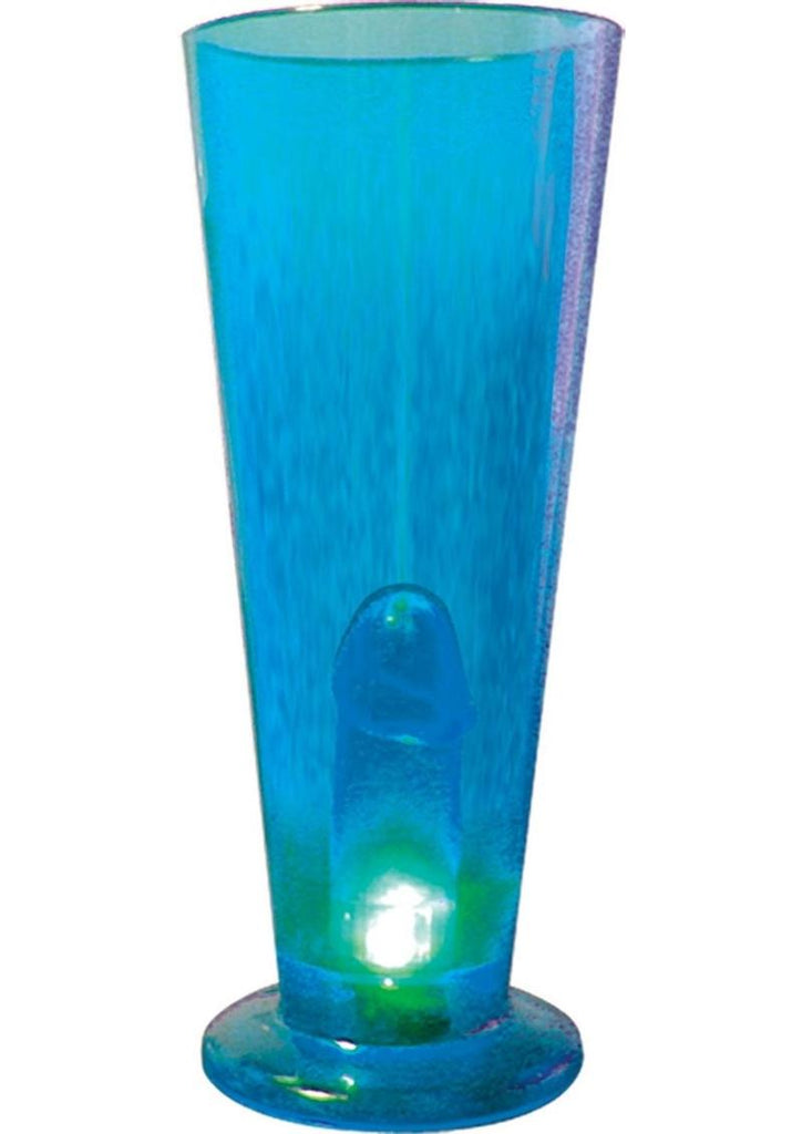 Party Pecker Light Up Party Beer Glass - Blue