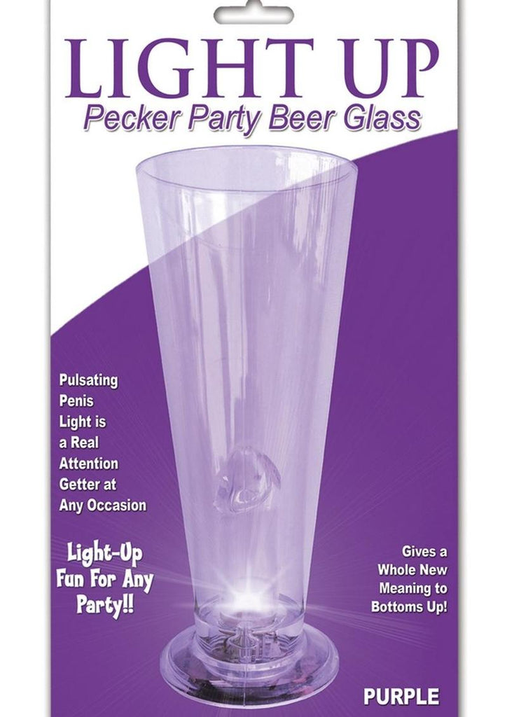 Party Pecker Light Up Party Beer Glass - Purple