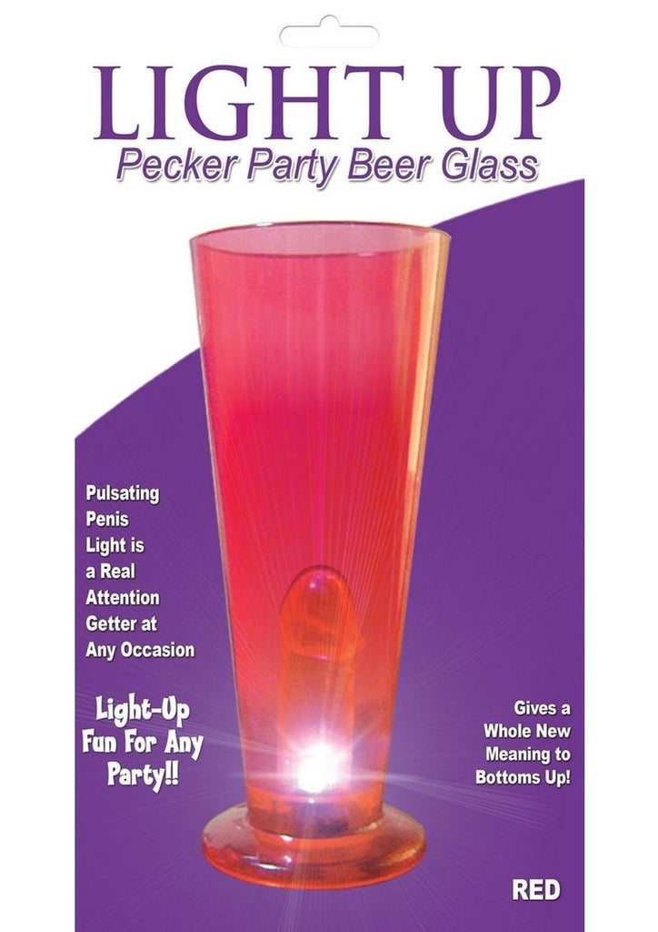 Party Pecker Light Up Party Beer Glass - Red