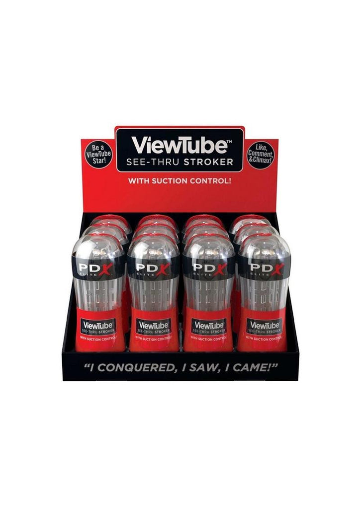 Pdx Elite Viewtube Stroker - Clear - 12 Piece/Display