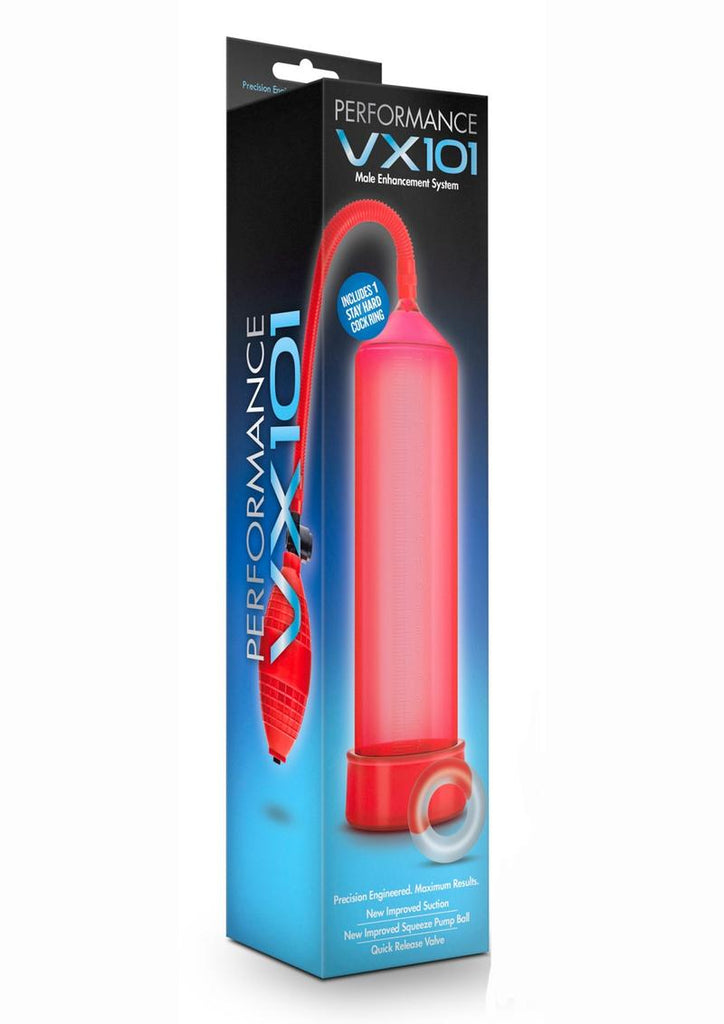 Performance Vx101 Male Enhancement Penis Pump - Red - 9.5in