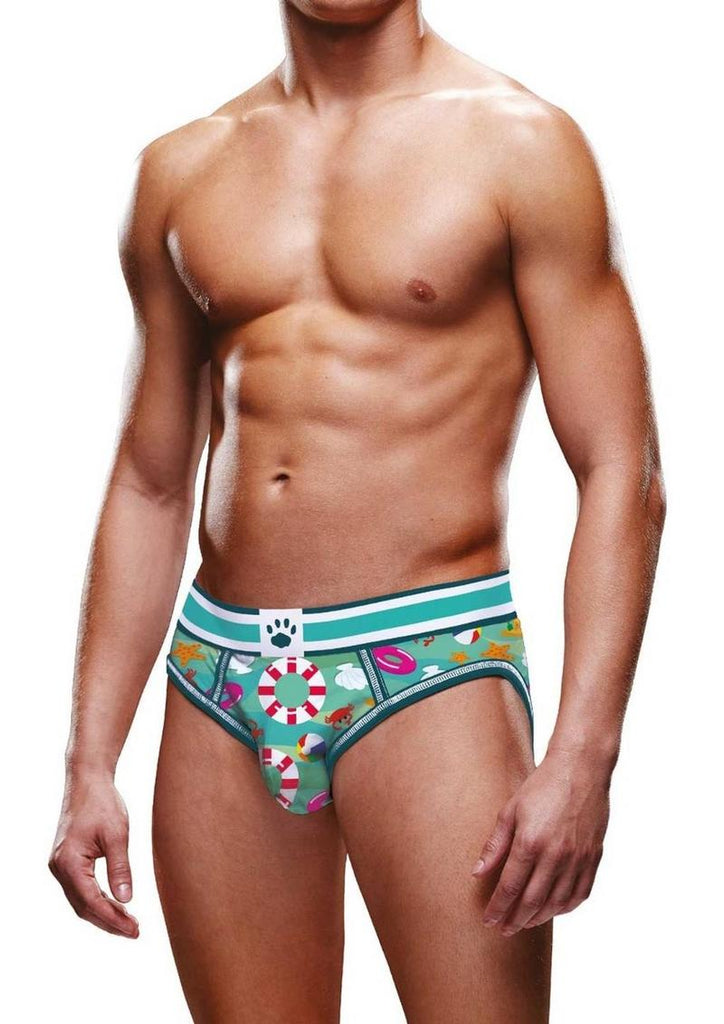 Prowler Beach Open Brief - Aqua/Green - Large