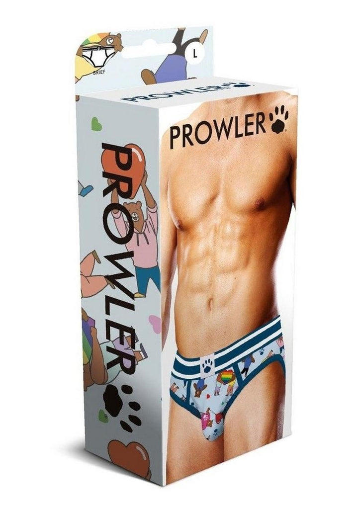 Prowler Bears with Hearts Brief - Blue - Large