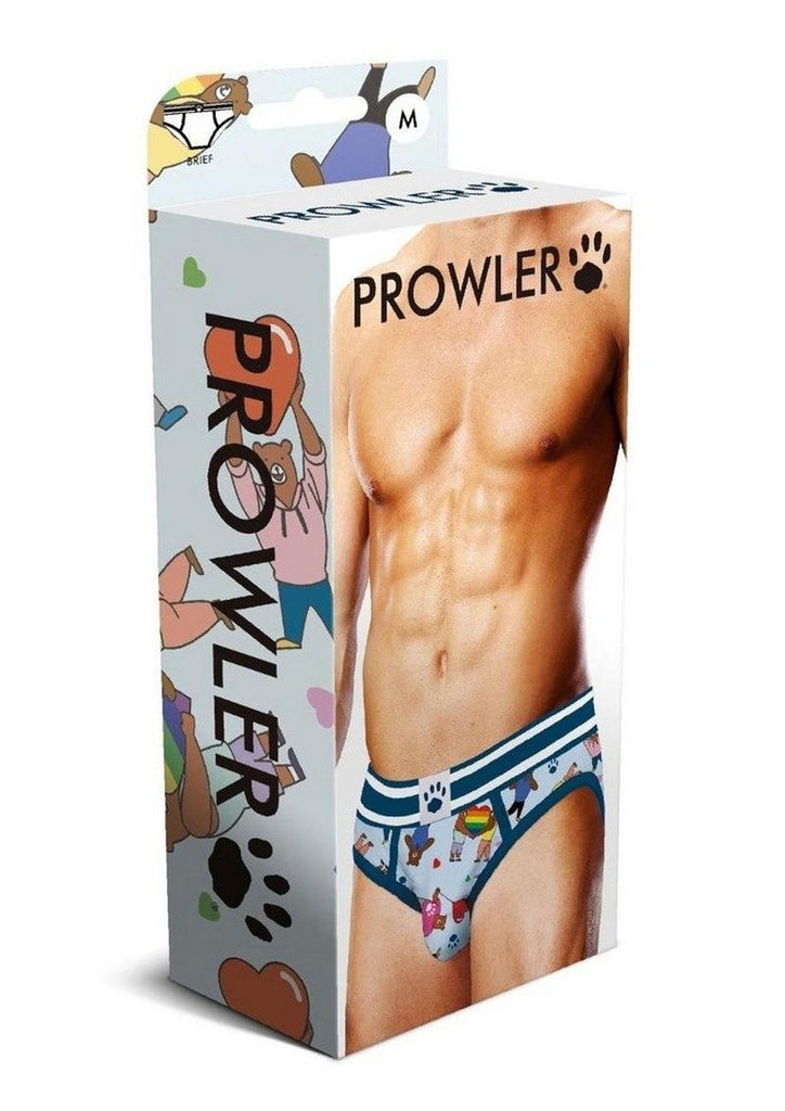 Prowler Bears with Hearts Brief - Blue - Medium