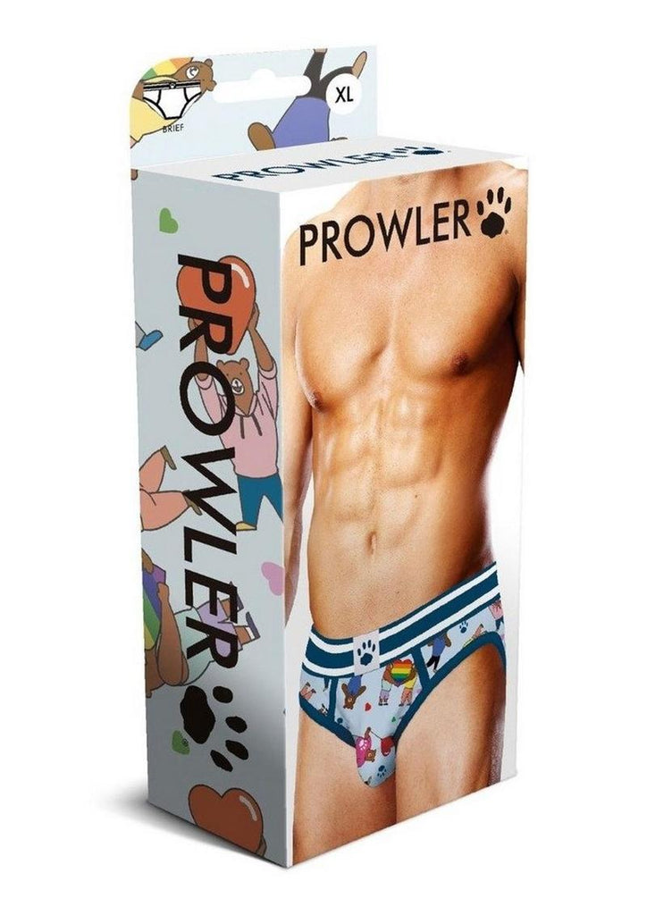 Prowler Bears with Hearts Brief - Blue - XLarge
