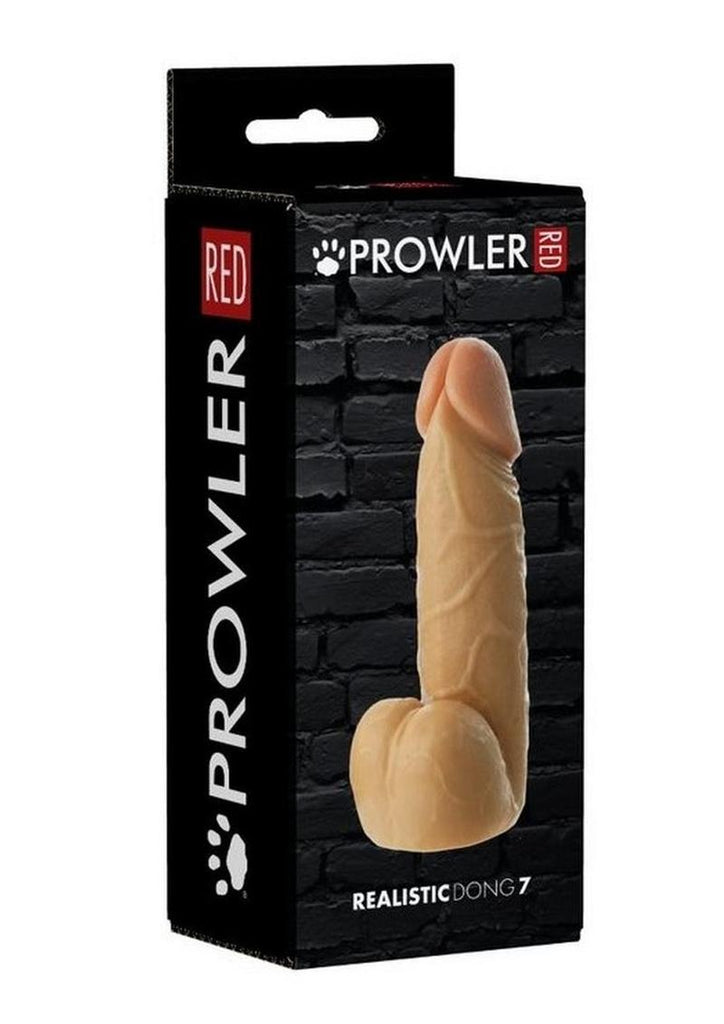 Prowler Dildo with Balls - Flesh/Vanilla - 7in