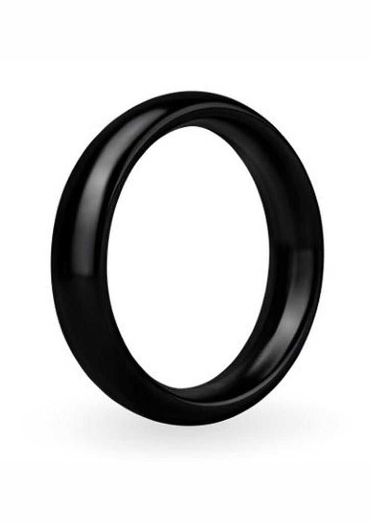 Prowler Red Aluminum Cock Ring - Black/Metal - 50mm