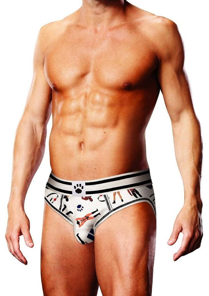 Prowler Leather Pride Open Brief - Black/White - XXLarge