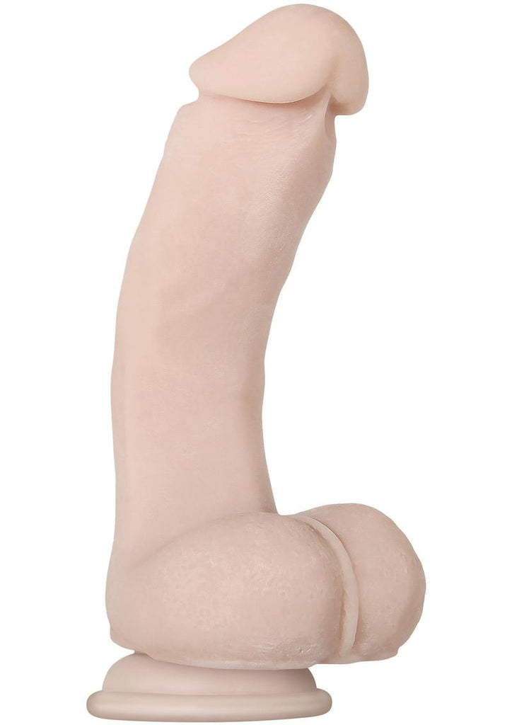 Real Supple Poseable Dildo with Balls - Flesh/Vanilla - 7.75in