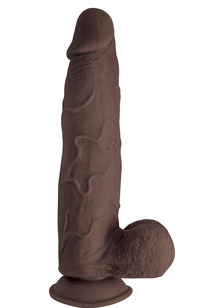 Realcocks Dual Layered #9 Bendable Thick Dildo - Brown/Chocolate - 9in