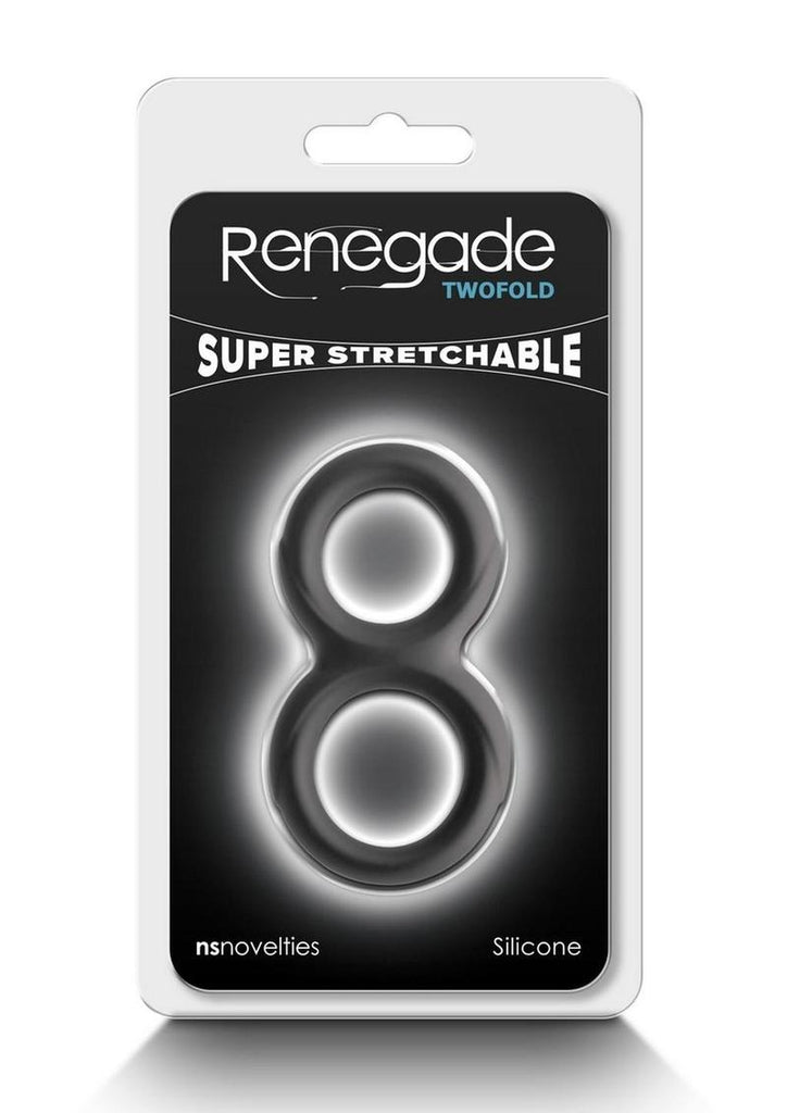 Renegade Twofold Silicone Cock Ring - Black