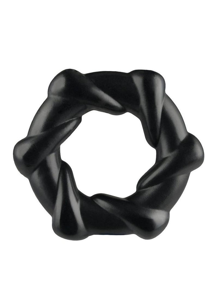 Rock Candy Taffy Twist Cock Ring - Black