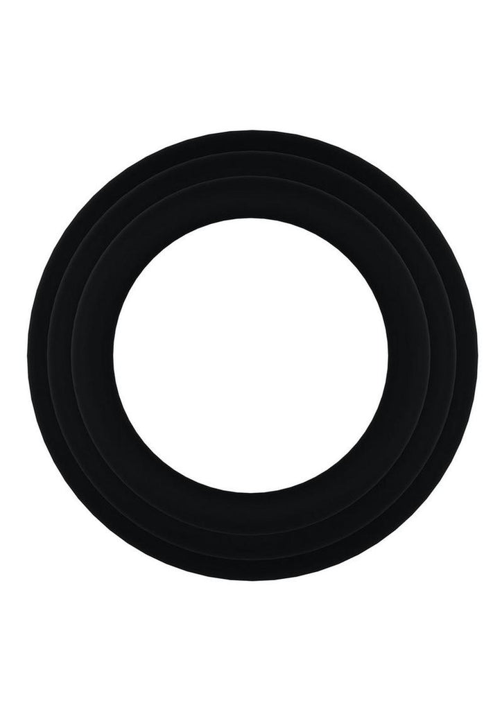 Rock Solid Tri-Pack Silicone Gasket Cock Ring - Black