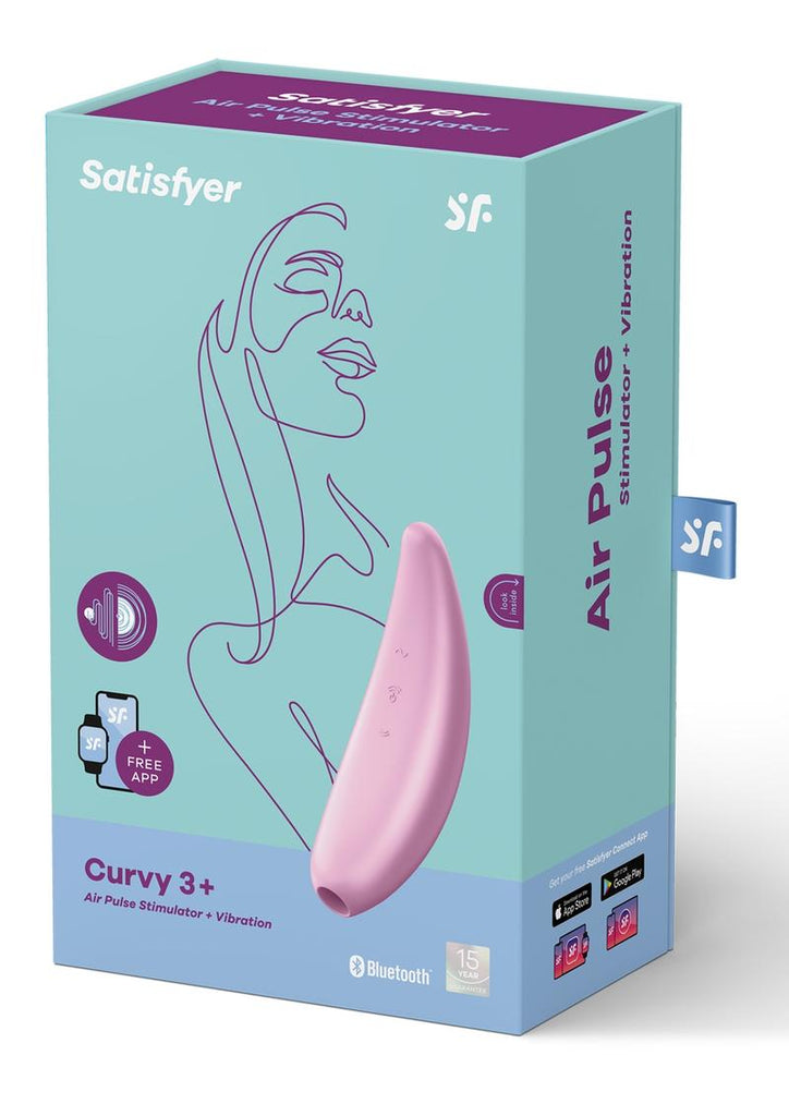 Satisfyer Curvy 3+ Rechargeable Silicone Lay-On Clitoral Stimulator - Pink