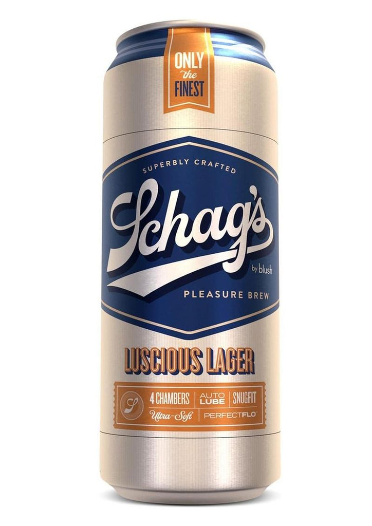 Schag's Luscious Lager Beer Can Stroker - Frosted - White