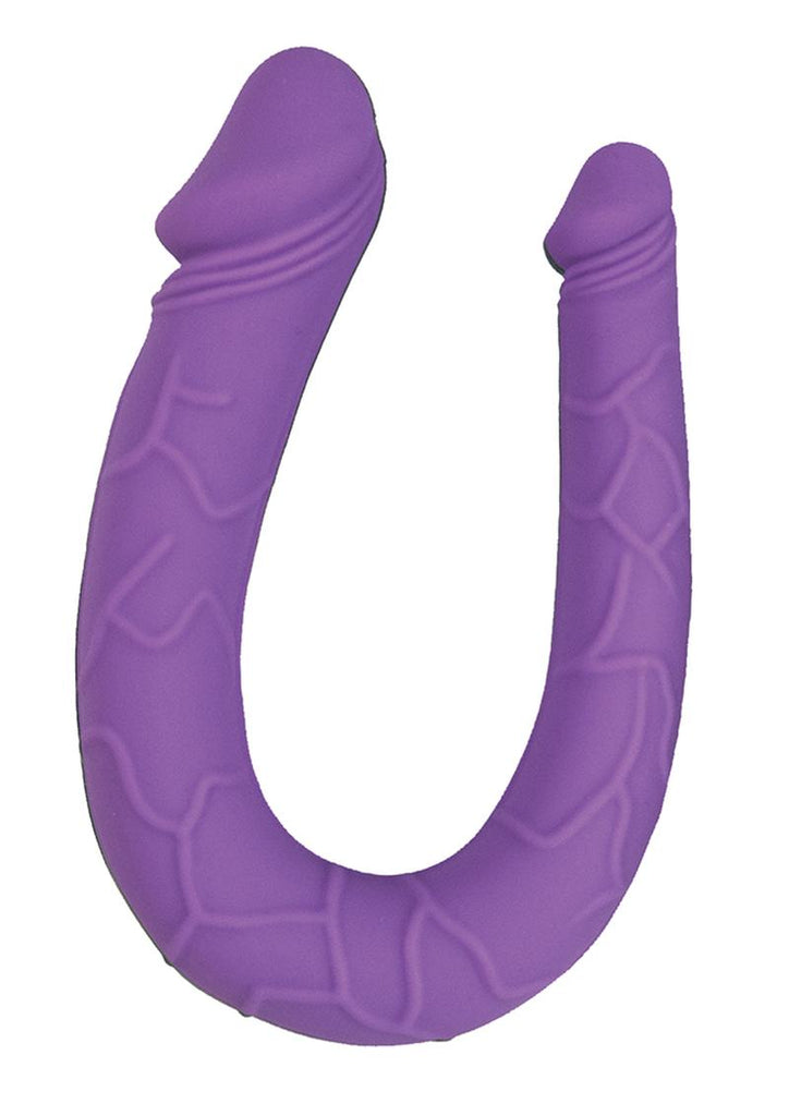 Seduce Me Silicone Curved Double Dildo - Purple