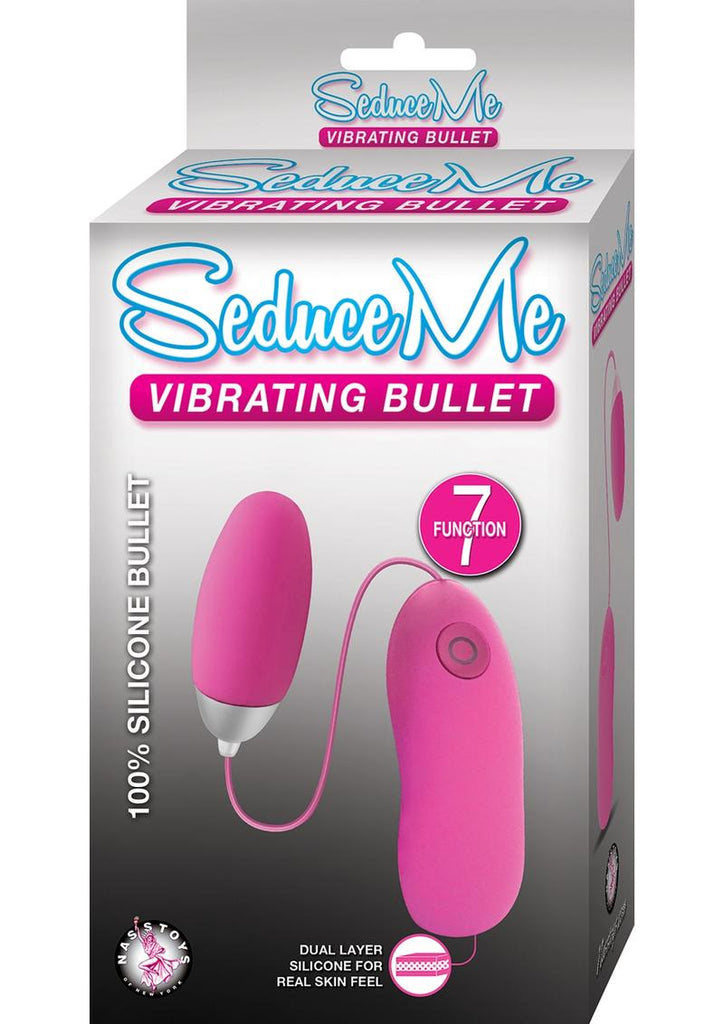 Seduce Me Silicone Vibrating Bullet with Remote Control - Pink