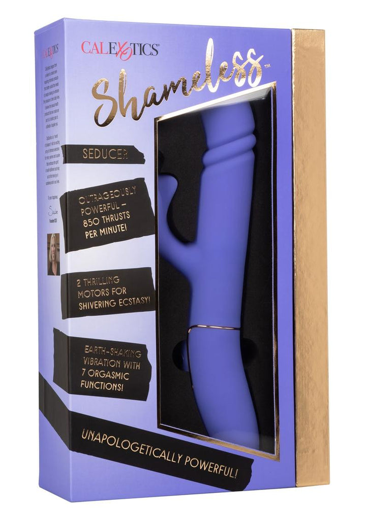 Shameless Seducer Rechargeable Silicone Thrusting Rabbit Vibrator - Purple