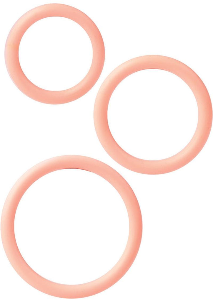 Silicone Support Rings Cock Rings - Ivory/Vanilla - 3 Piece Set