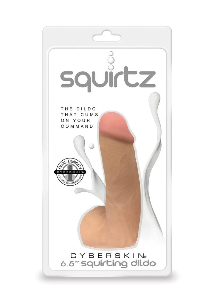 Squirtz Cyberskin Squirting Dildo with Balls - Vanilla - 6.5in