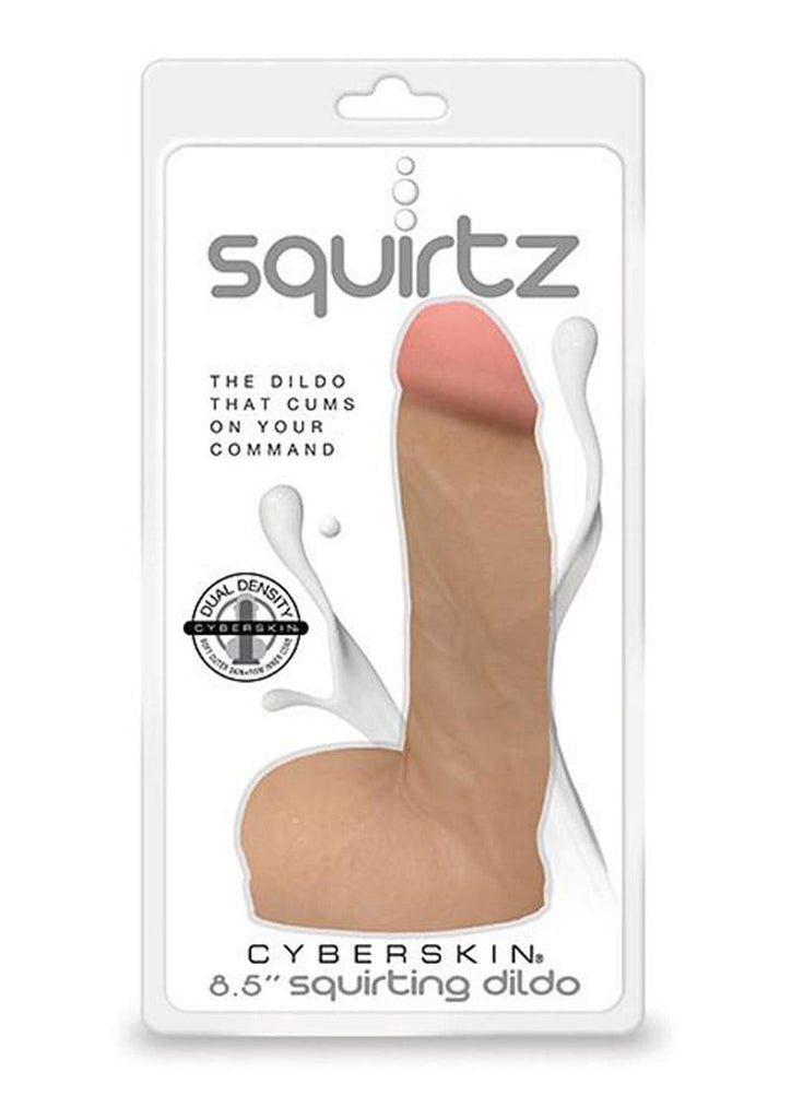 Squirtz Cyberskin Squirting Dildo with Balls - Vanilla - 8.5in