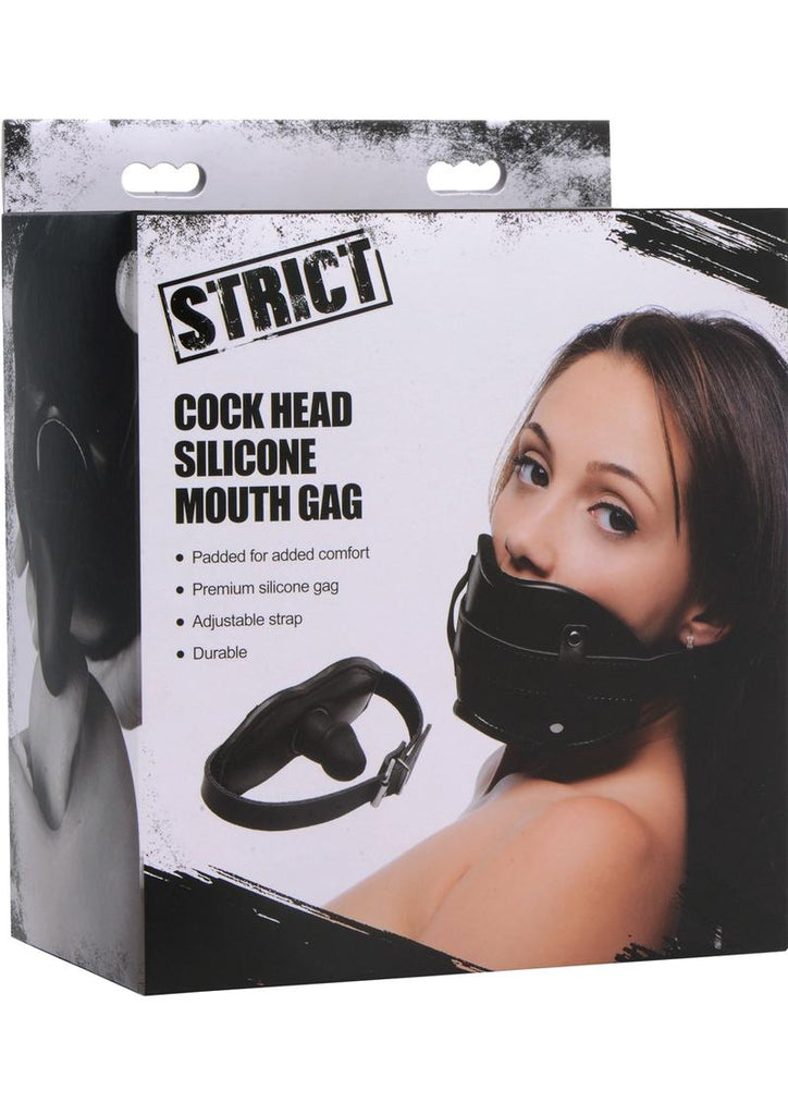 Strict Cock Head Silicone Mouth Gag - Black