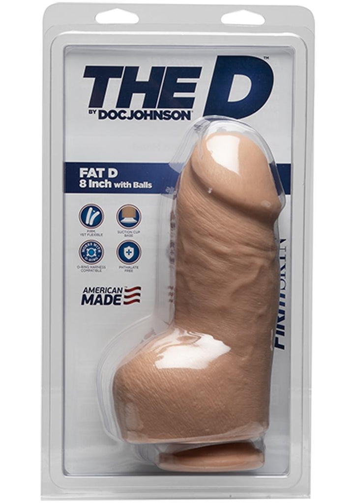 The D Fat D Firmskyn Dildo with Balls - Flesh/Vanilla - 8in