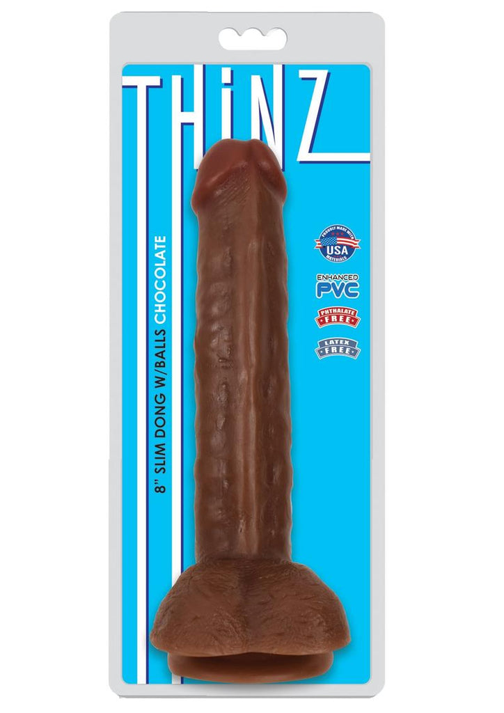 Thinz Slim Dong with Balls - Chocolate - 8in