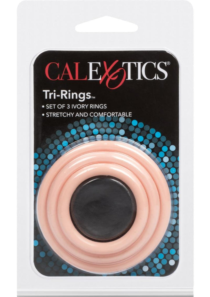 Tri Rings Cock Ring - Flesh/Vanilla - 3 Piece Set/Set