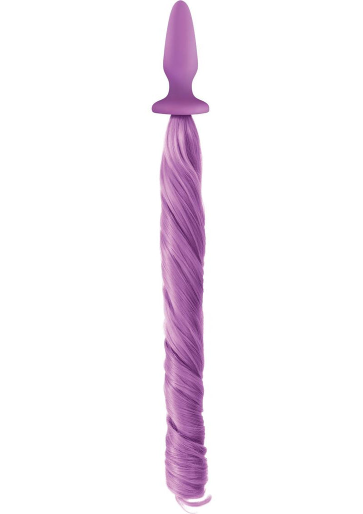 Unicorn Tails Silicone Anal Plug - Pastel Purple/Purple