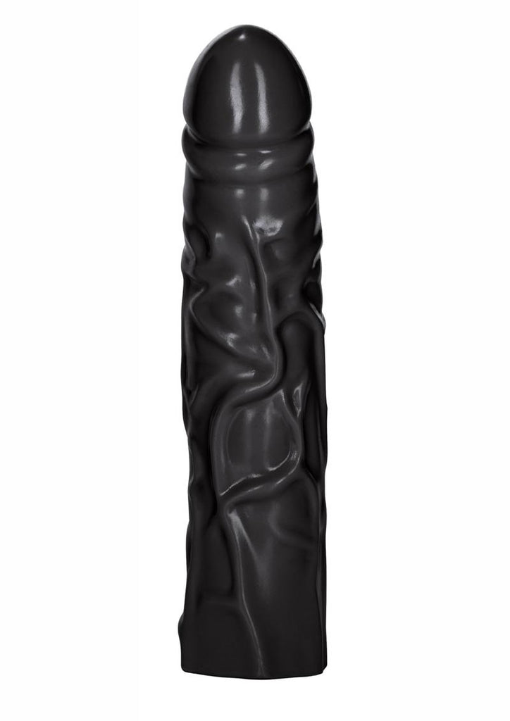 Veined Chubby Black Jack Dildo - Black - 8.5in