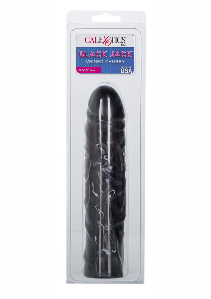 Veined Chubby Black Jack Dildo - Black - 8.5in