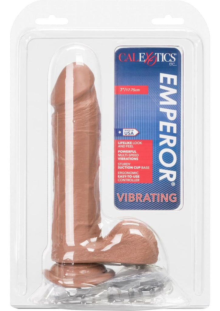 Vibrating Emperor Dildo - Brown/Chocolate - 8in