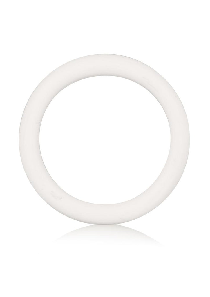 White Rubber Cock Ring - White - Medium